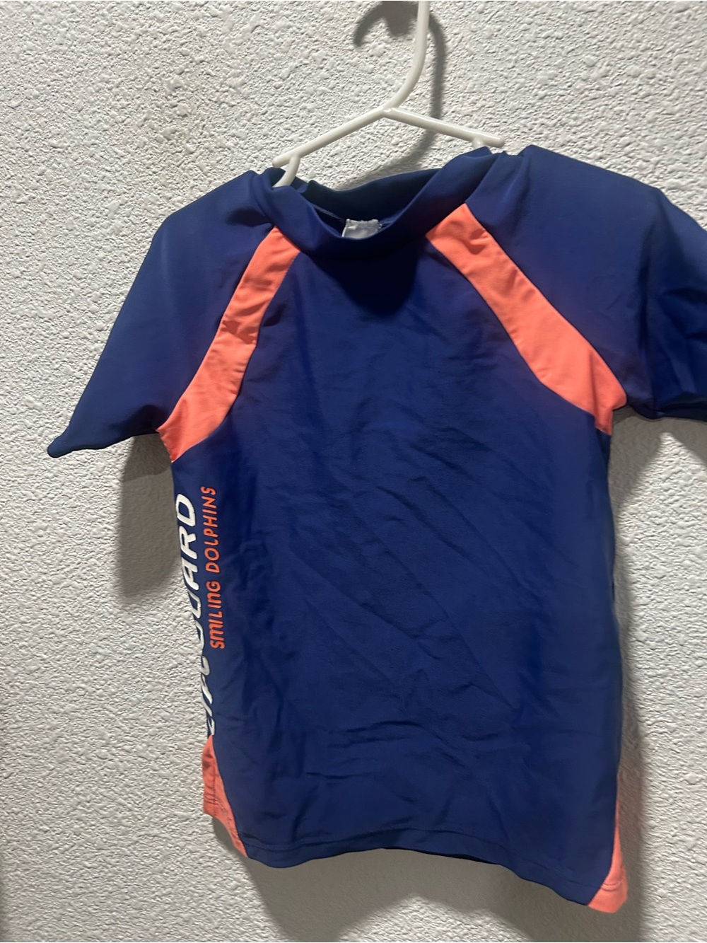 BOGO free - kids size 4/5 Navy and Coral Short Sleeve Swim Top